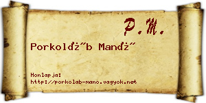 Porkoláb Manó névjegykártya